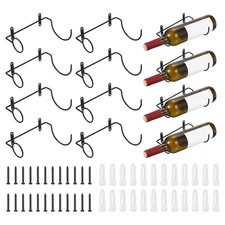 12Pcs Spiral Wine Wall Holder For Home Kitchen Bar Wall Decor Black Right