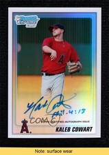2010 Bowman Draft Chrome Prospects Refractor 395/500 Kaleb Cowart Auto READ 5x8