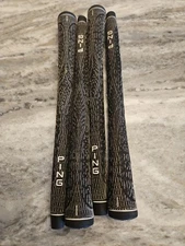 PING 703 Full Cord Ribbed Golf Grip  Black  1/32 under-sized White