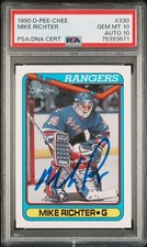 PSA 10 AUTO 10 1990 O-PEE-CHEE #330 MIKE RICHTER ROOKIE CARD. rookie card picture