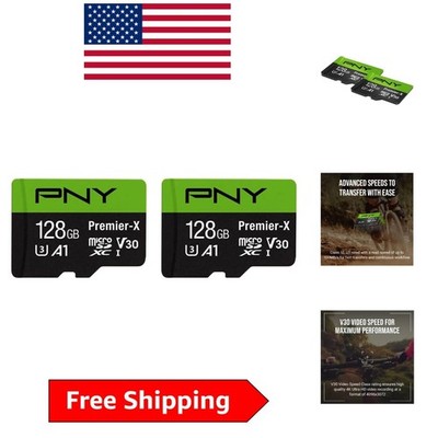 Dual 128GB UHS-I Class 10 microSD Cards - 100MB/s & Shockproof Durability