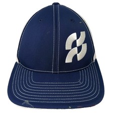 Pacific Headwear Baseball Cap Blue White XL Fitted Mesh Back Hat Embroidered