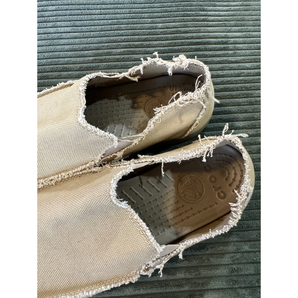 Zapatos sin cordones Crocs Santa Cruz informales para hombre talla M12 de lona beige mocasines informales Foto 2 de 4