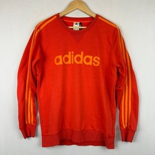 Adidas Crew Neck Sweatshirt Red/Orange Three Stripes F48265 Men's Size M