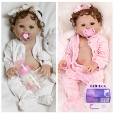 Lifelike Reborn Newborn Baby Doll Twins Waterproof Full Body Vinyl Silicone Girl