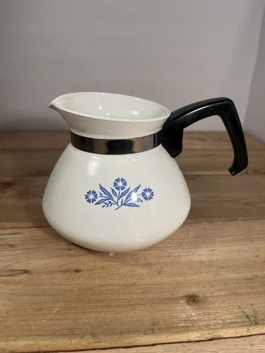 Vintage Corning Ware Blue Cornflower 6 Cup Tea Pot Kettle Carafe No Lid