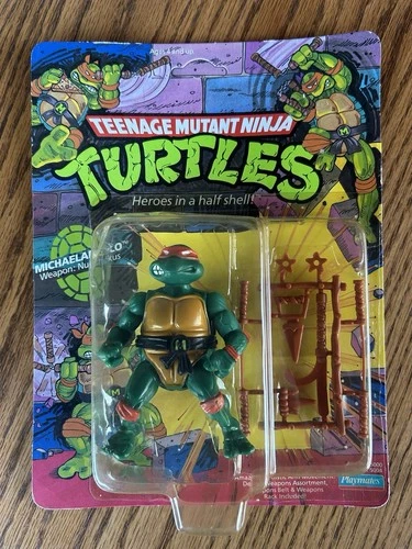 Teenage Mutant Ninja Turtles Michaelangelo 10 back 1988 Playmates Action Figure