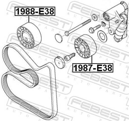 Fits FEBEST 1988-E38 PULLEY IDLER