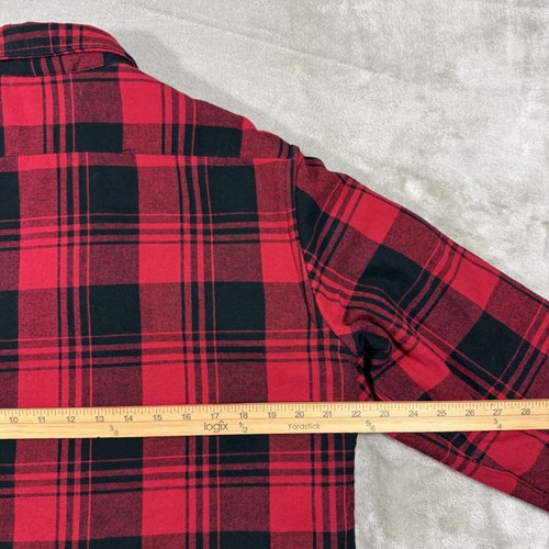 Men’s J. Crew Flannel Sherpa Lined Shirt Buffalo Plaid M Red Jacket Shacked - Picture 11 of 11