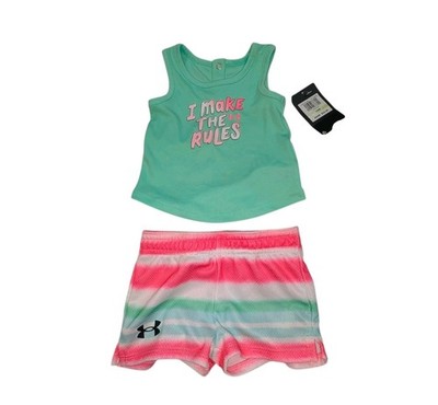 NWT Infants Under Armour 3/6 Months Two-piece Outfit Knee With Tags