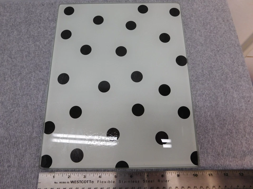 Kate Spade Lenox Glass Cutting Board Set Polka Dot & Veggie Kitchen Decor - Image 3 of 4