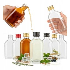 50x Glasflaschen, Flachmann 100ml + Lik&ouml;rverschluss, Hochzeitsgeschenk