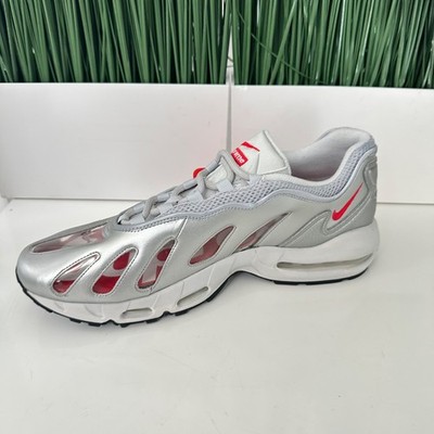 靴 Nike Supreme 26cm Nike Supreme x Air Max 96 NBY Metallic Silver Red Leather CV7652
