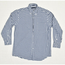 Tommy Hilfiger Men Button Down Shirt Plaid Cotton Blue Size L Regular Fit