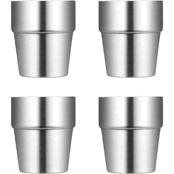Edelstahl Becher Set 4 StüCk Camping Campingbecher Outdoor Becher Trinkbecher-image