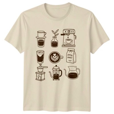 Coffee Fresh Roast Beans Herren T-Shirt Damen Graphic Tee Unisex Oberteil