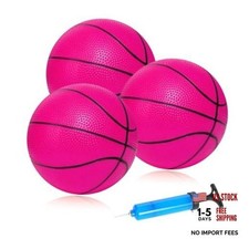 Mini Basketballs 3 Pack - 7inch Small Basketball Size 3 Set with Pump Pink