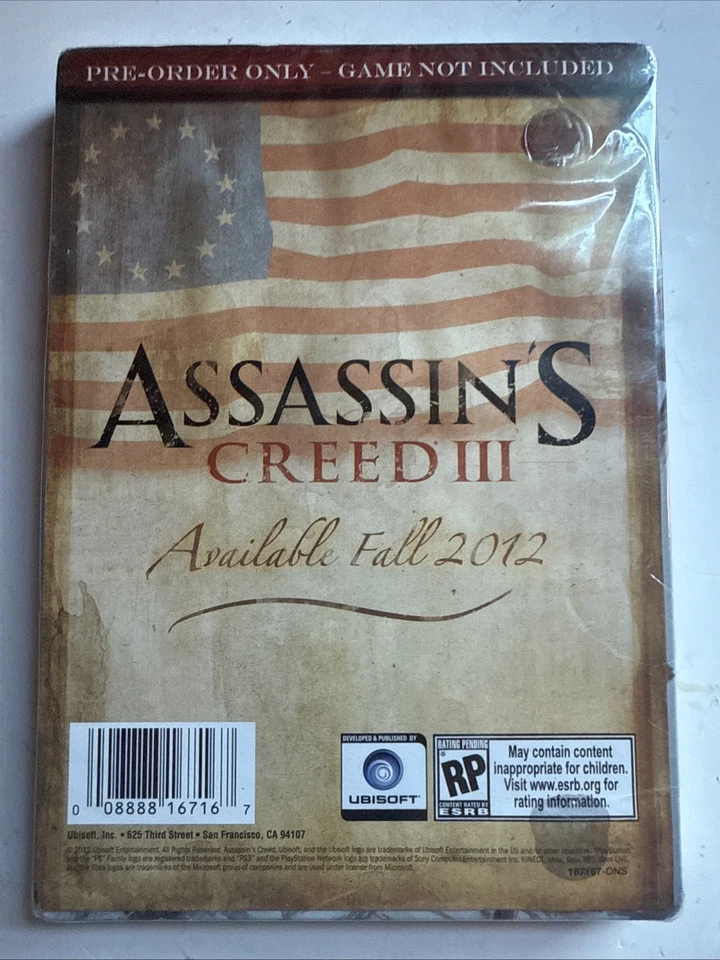 BRAND NEW SEALED Assassin's Creed III Xbox 360 Steelbook case only - Image 2 of 2