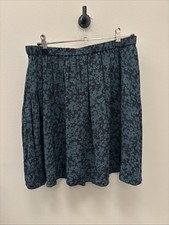 UNIQLO Flouncy PATTERNED FLORAL MINI SKIRT Med Black And Teal