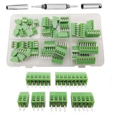 45Pcs 2.54mm 0.1" Pitch Mini PCB Mount Screw Terminal Block Connector 2P 3P 4P 5