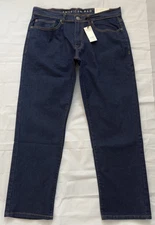 NWT MENS AMERICAN RAG SIZE 30X32 EASTON COMFORT RELAX STRETCH DARK DENIM JEANS