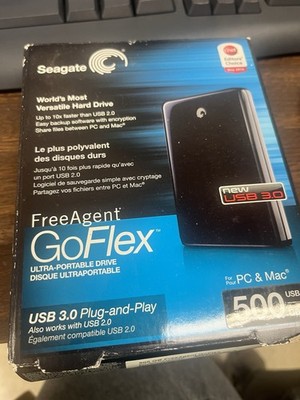 Seagate FreeAgent GoFlex 500 GB External 5400 RPM (STAA500105) Hard Drive pc mac