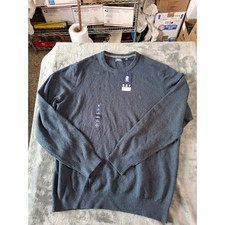 NWT IZOD Mens Premium Essentials Sweater Charcoal Gray Crewneck Long Sleeve Lrg