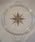 Vintage Pyrex  Zodiac Gold  Round Glass LID for Casserole Bowl LID ONLY Rare