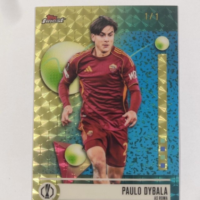 Topps Finest Paulo Dybala AS Roma UEFA Soccer Trading Card 1/1 Serial #