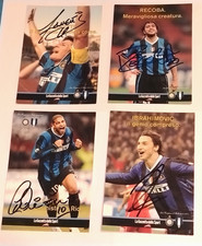 SET 4 AUTOGRAFO FC INTER SCUDETTO 2007 ZLATAN IBRAHIMOVIC ZANETTI RECOBA ADRIANO