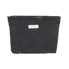 1 Pc Portable Bow Makeup Bag Large Black