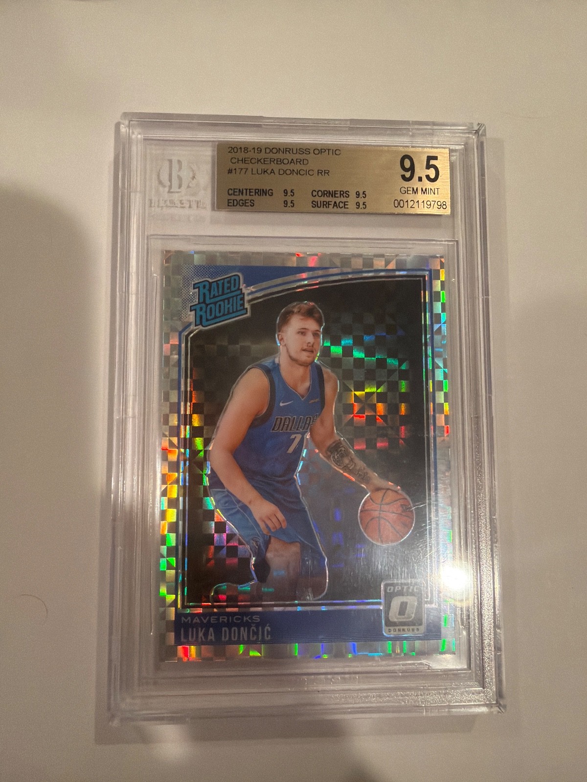 2018-19 Donruss Optic Rated Rookie Luka Doncic #177 Checkerboard Prizm