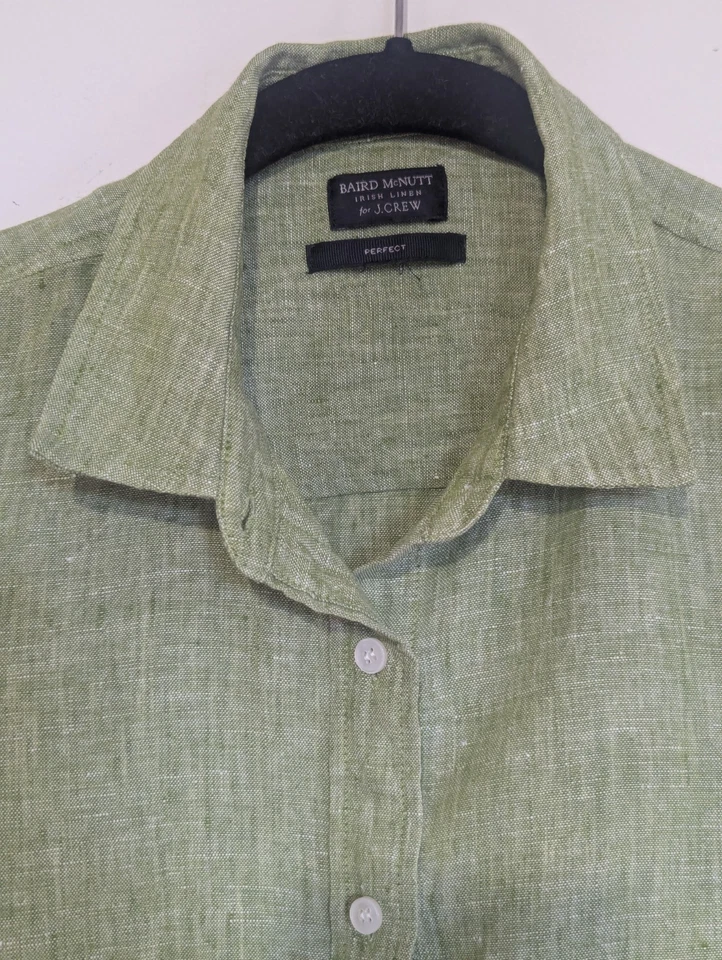 Camisa con botones Baird McNutt de lino J Crew para mujer talla XS (?) Coastal Vacation Resort Foto 2 de 4
