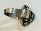 Vintage Sterling Silver Turquoise Poison Ring Size 8/ Adjustable — photo 6
