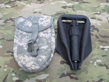 USED ARMY ISSUE E-TOOL W/ COVER TRI-FOLD SHOVEL SPADE ENTRENCHING U.S. AMES 83