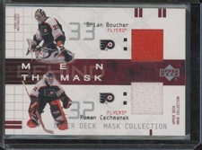 2001-02 Upper Deck BRIAN BOUCHER ROMAN CECHMANEK Relic Dual Men the Mask BIN37
