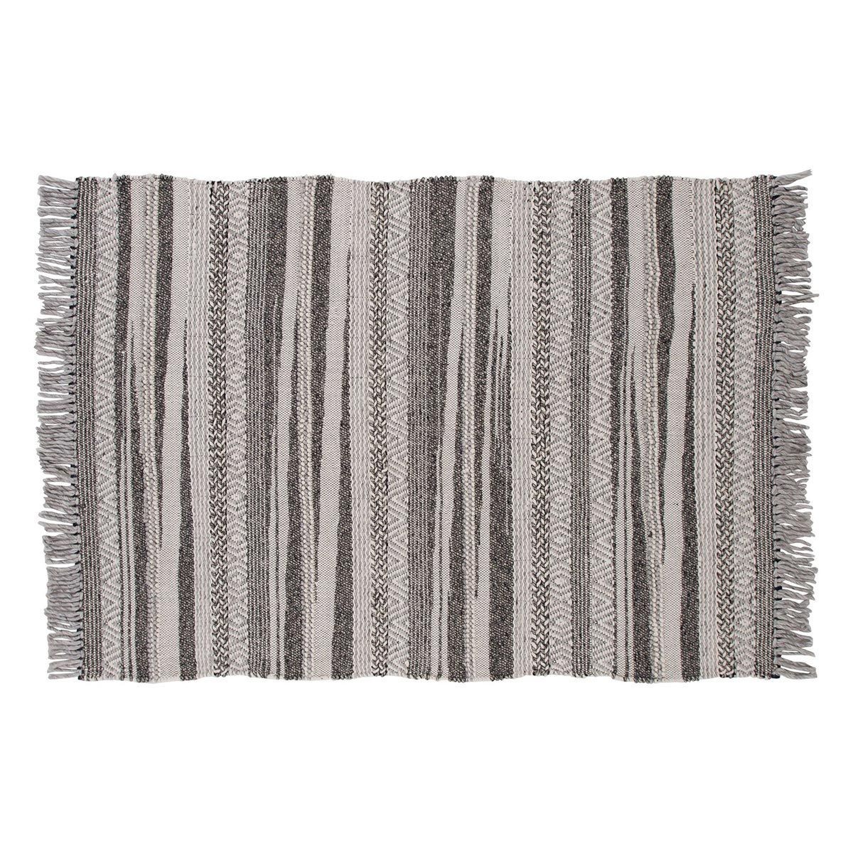 Tapis en laine Alwar 170x240cm gris foncé pour salon
