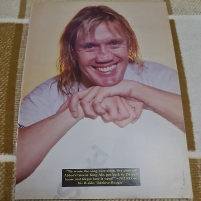 Vintage NICKO MCBRAIN IRON MAIDEN / LEE ROTH A4 POSTER KERRANG MAGAZINE CLIPPING