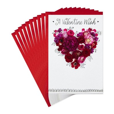 Hallmark Pack of Valentines Day Valentine Wish, 10 Cards with Envelopes 