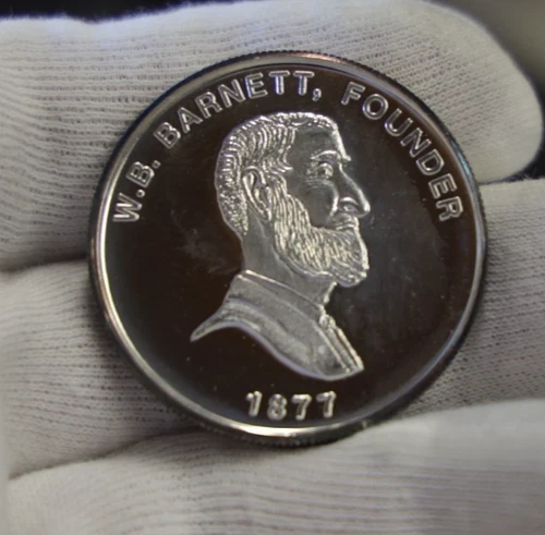 Silver 1 oz Round Barnett Bank .999 Silver Founded 1877 PROOF