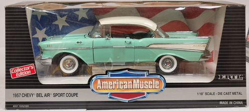 ERTL 1/18 - 1957 Chevy Bel Air Sport cupé, nuevo (verde surf - 7331) - Imagen 3 de 9