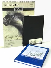 A3 A4 A5 Sketch Book Pad White Cartridge Paper Black Hardback Spiral Bound New