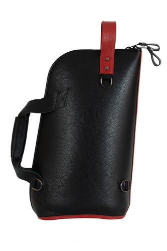Genuine leather Flugelhorn bag by MG Leather Work Flotar leather (Mix Black+Red) - Picture 7 of 9