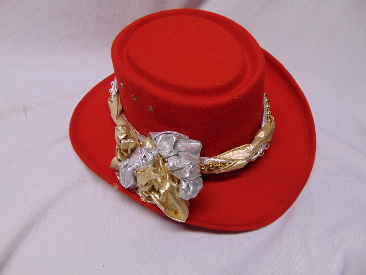 Vintage bright red Women\'s Hat Vintage Red Bonnet Hat, 1960s-70s Women Hat, Vintage Bucket  main image 3