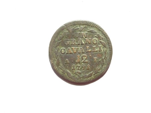 NUMISMATICA-REGNO DI NAPOLI-FERDINANDO IV-UN GRANO CAVALLI DODICI-1791-A.P. - Bild 2 von 2