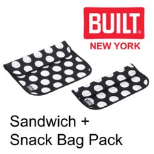 BUILT New York Sandwich & Snack Bag Pack - Food Safe Sleeve Lunch Box - 2 Pack