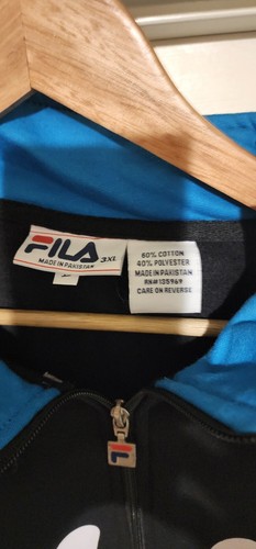 FILA Full Zip Fleece Navy Blue Track Jacket, Size 3X Big And Tall - Picture 3 of 4