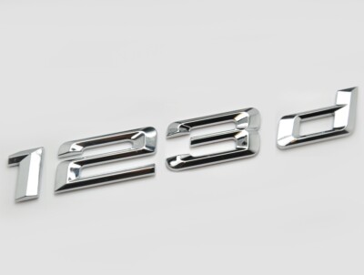 Silber Chrom 123d Heck Kofferraum Flach Auto Abzeichen Emblem Buchstabe Nummer 