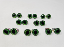 VTG Zims Green Gold Dust Cat Safety Eyes 12mm Plastic Amigurumi Craft Crochet