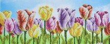 Bead Embroidery Kit Tulips DIY Beaded Stitching Stamped Bead Needlework pm 4062